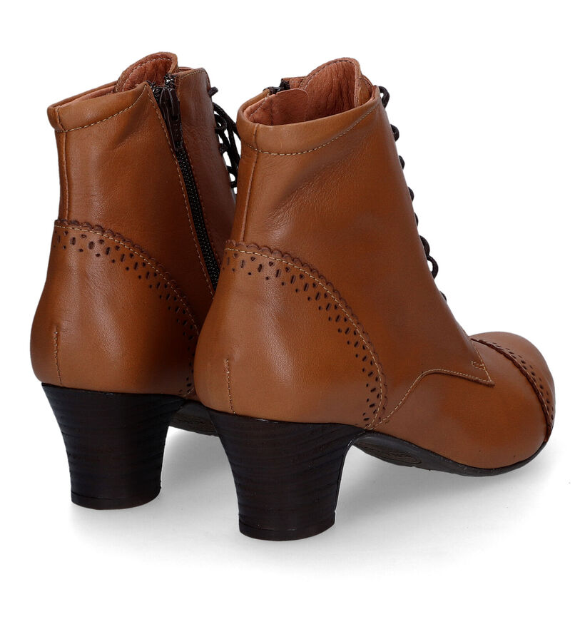Brako Bottines à lacets en Cognac en cuir (317322)