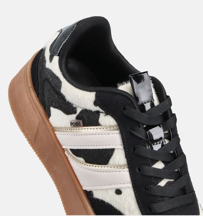 Posh by Poelman Zwarte Leopard Sneakers Posh by Poelman Zwarte Sneaker voor dames (371539) - geschikt voor steunzolen