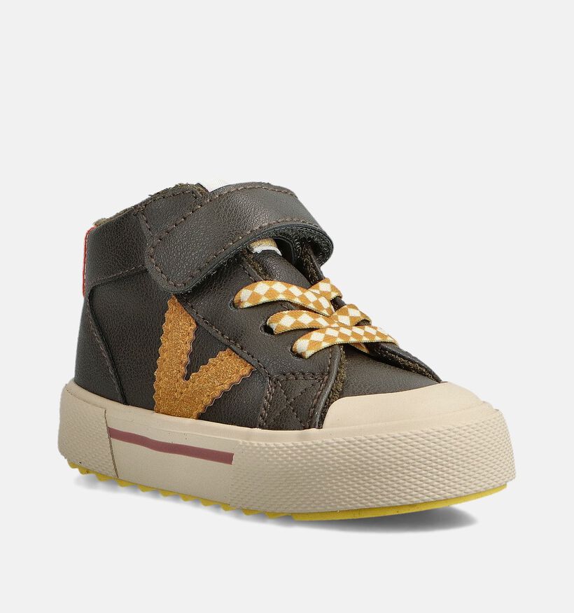 Victoria Tribu Tira Chaussures hautes en Vert kaki pour filles, garçons (363401) - pour semelles orthopédiques