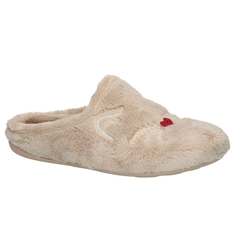 River Woods Beige Pantoffels in stof (281903)