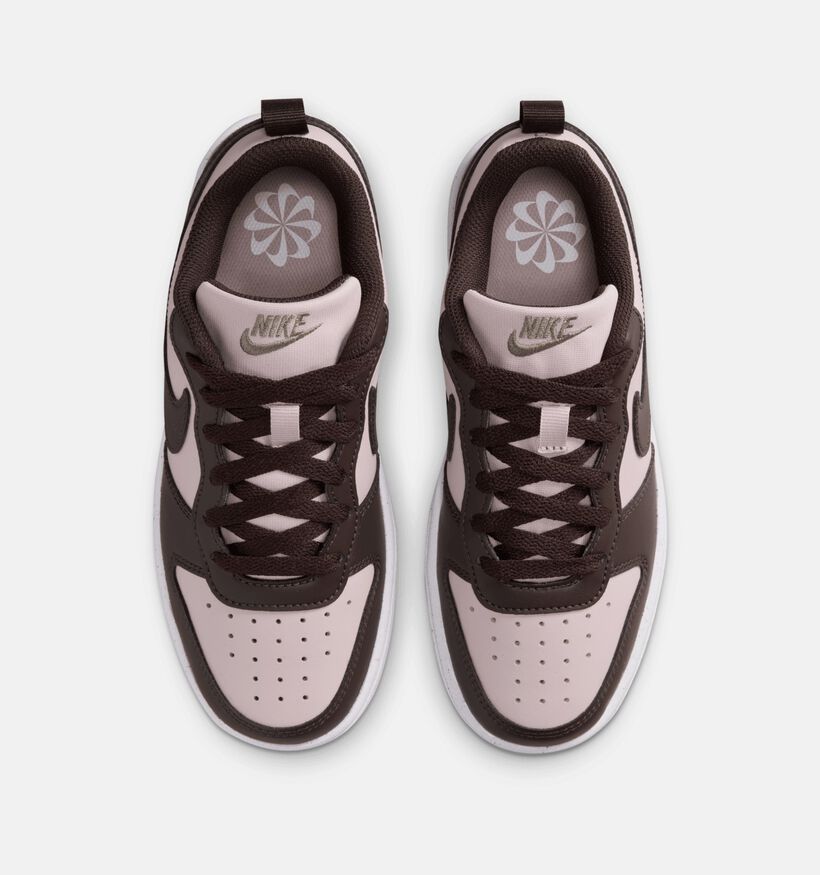 Nike Court Borough Baskets basses en Marron pour filles (359834) - pour semelles orthopédiques