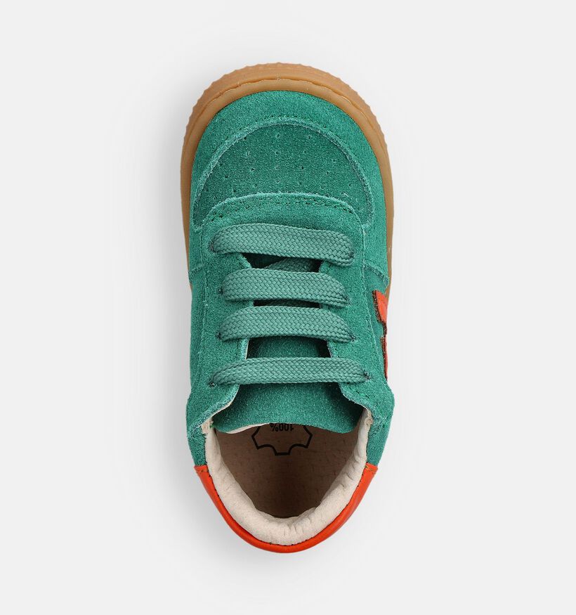 Shoesme Groene/Oranje Babysneakers voor jongens, meisjes (363285) - geschikt voor steunzolen