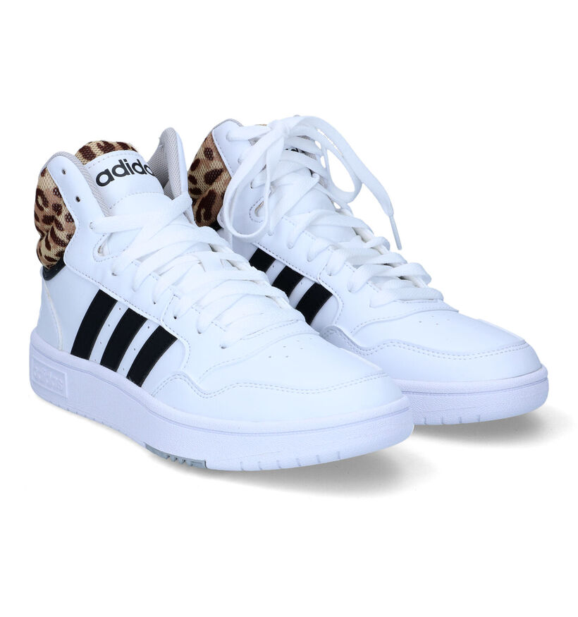 adidas Hoops 3.0 Mid Zwarte Sneakers in kunstleer (316561)