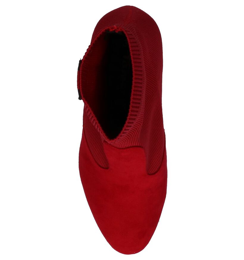Tamaris Rode High Heels Soklaarzen in stof (237690)