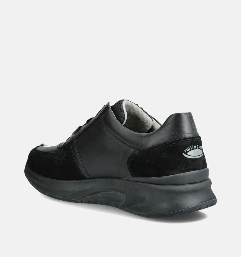 Pius Gabor Rollingsoft Zwarte Rits-Veterschoenen voor heren (363669) - geschikt voor steunzolen