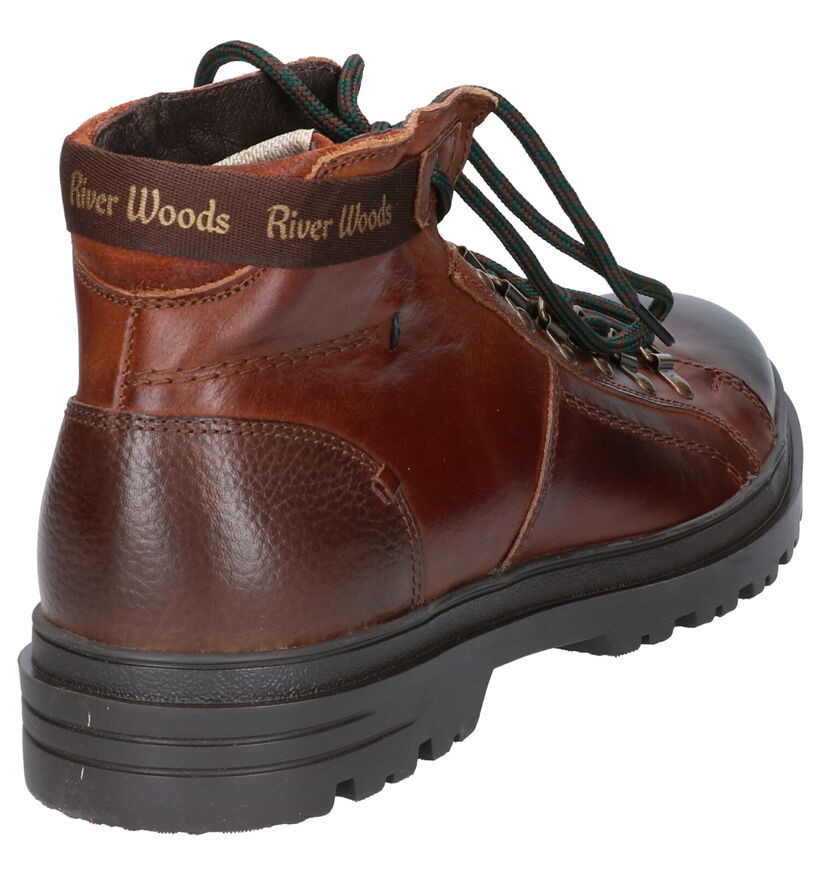 River Woods Bottines en Cognac en cuir (260318)