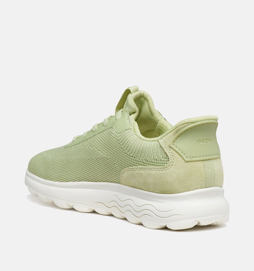 Geox Spherica Plus Lichtgroene Sneakers voor dames (368158) - geschikt voor steunzolen