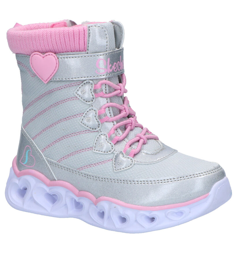 Skechers Heartlights Grijze Snowboots in stof (263424)