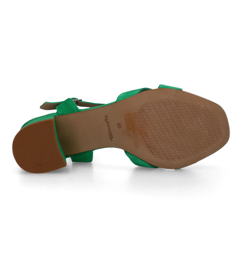 Tamaris Groene Sandalen met blokhak voor dames (334257)