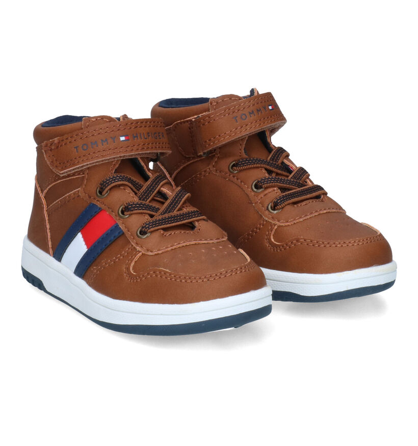 Tommy Hilfiger Cognac Hoge Sneakers voor jongens (312042)