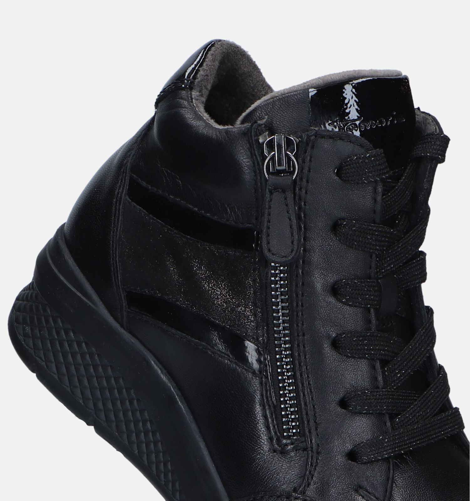 Tamaris Comfort Zwarte Sneakers met sleehak Dames Sneakers Online op TORFS.BE