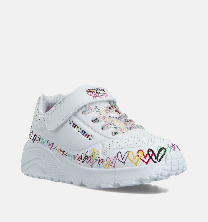Skechers Uno Lite Witte Sneakers voor meisjes (360950) - geschikt voor steunzolen