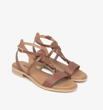 NeroGiardini Sandales Blanc/Cognac