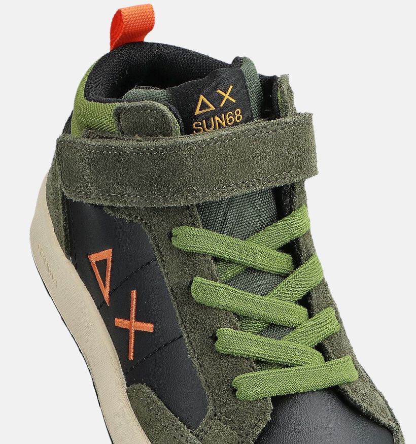 Sun68 Genius Mid Groene Sneakers voor jongens (362142) - geschikt voor steunzolen