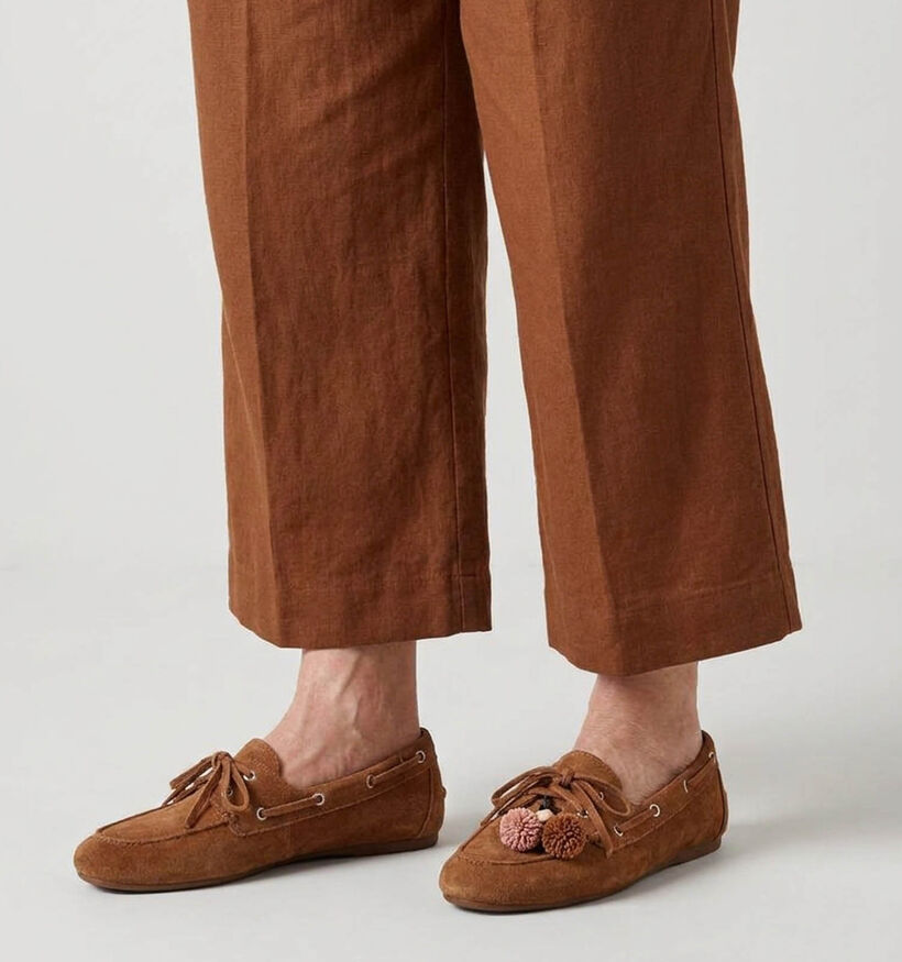Laurent David Chaussures bateau en Cognac pour femmes (373663)