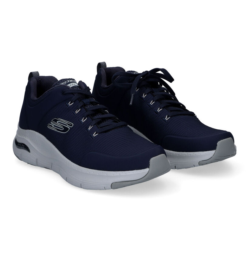 Skechers Arch Fit Blauwe Sneakers in stof (287001)