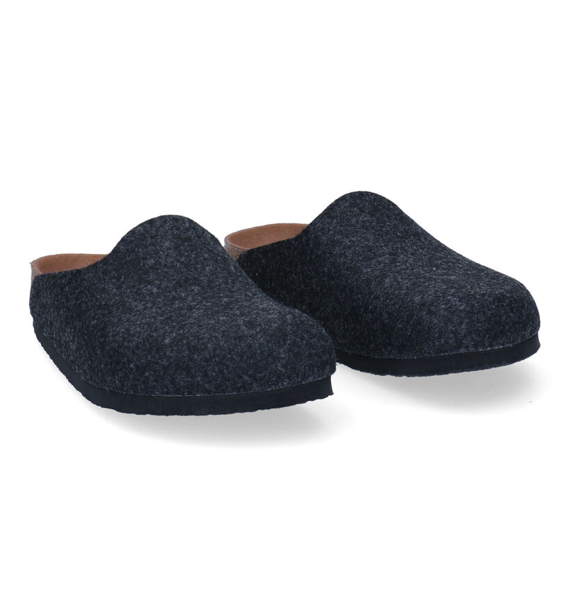 Birkenstock Amsterdam Vegan Grijze Pantoffels in stof (294812)