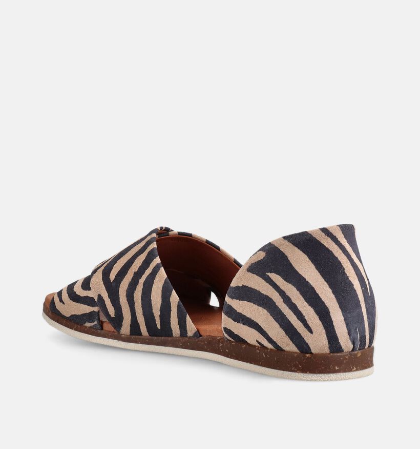 Apple of Eden Chuisi Zebra Beige/Zwarte Sandalen voor dames (372281)