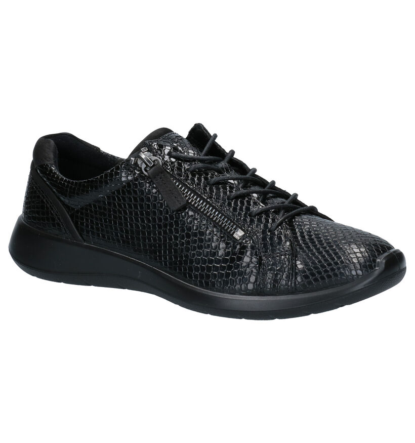 ECCO Soft 5 Chaussures à Lacets en Noir en cuir (257786)