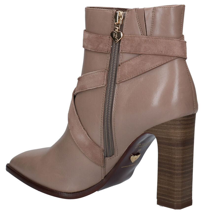 Tamaris Heart & Sole Taupe Enkellaarzen in leer (280967)