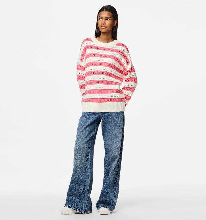 Pieces Fanni Roze Trui met strepen voor dames (351088)