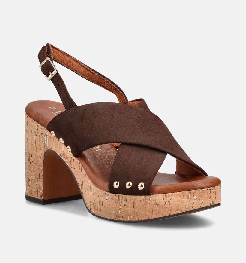 Marco Tozzi Mocca Donkerbruine Sandalen met Hak voor dames (371877)