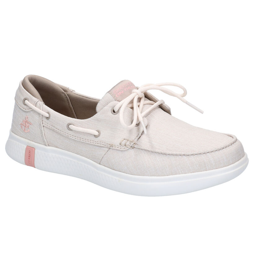 Skechers Chaussures bateau en Beige clair en textile (272740)