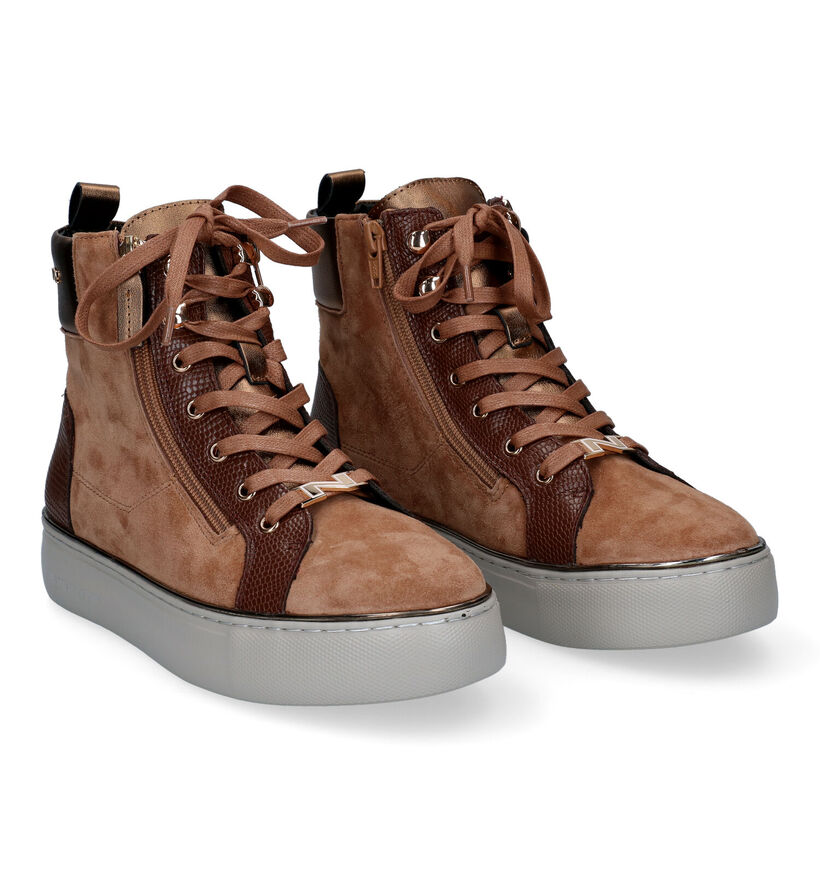 Nathan-Baume Cognac Hoge Sneakers voor dames (297785)