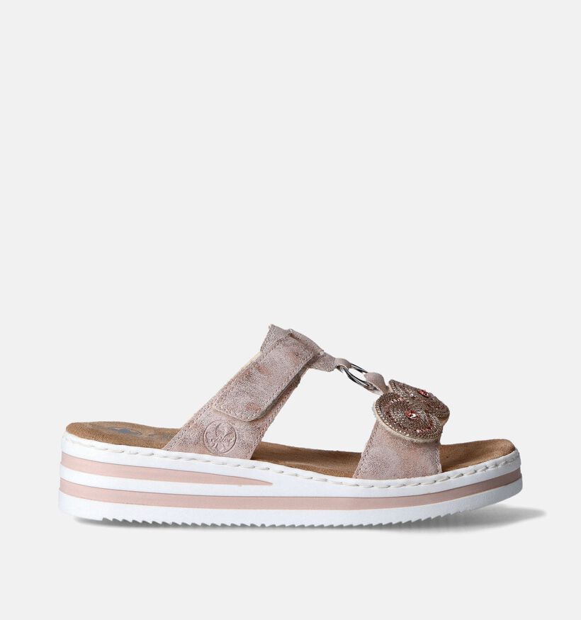 Rieker Roze Slippers met sleehak voor dames (354971)
