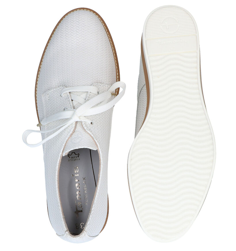 Tamaris Purerelax Witte Veterschoenen in leer (289481)