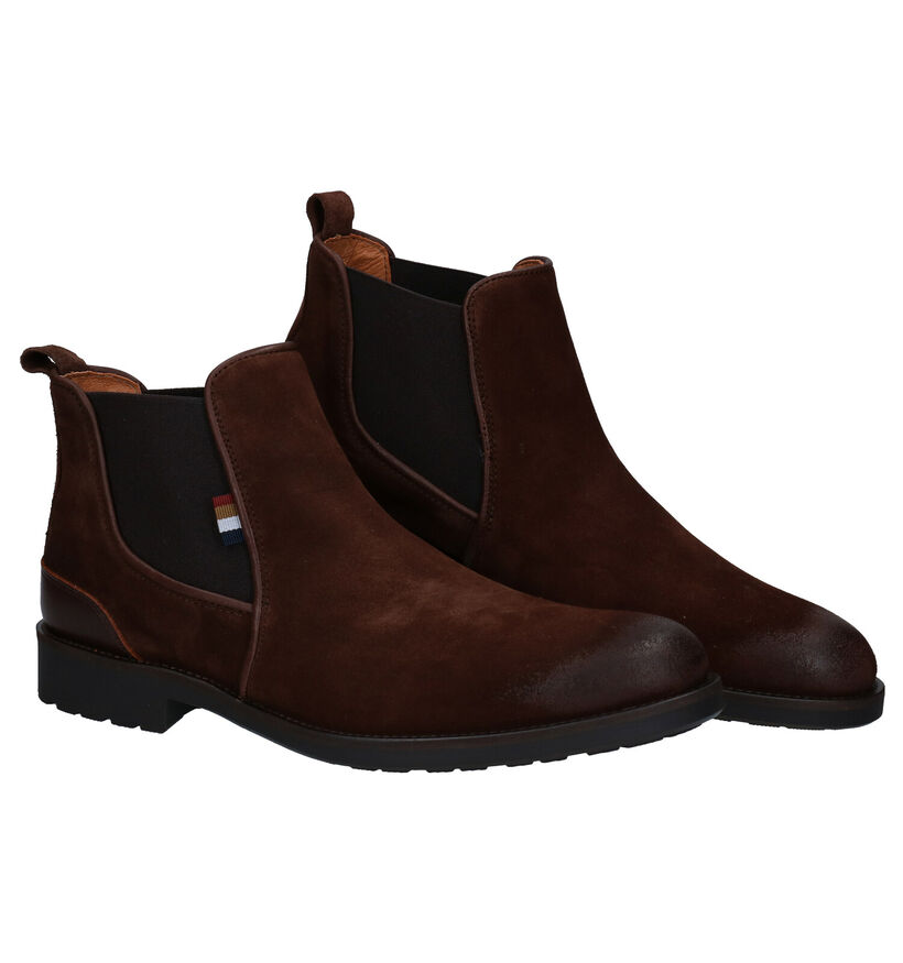 Via Borgo Bruine Chelsea Boots in nubuck (280923)