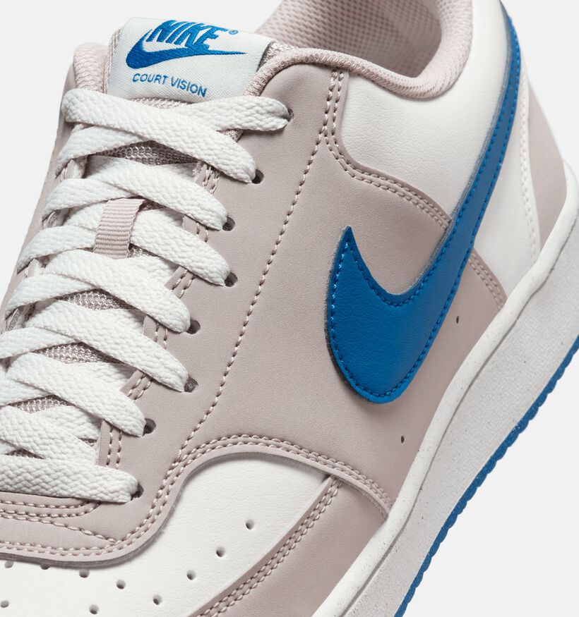 Nike Court Vision Low Next Nature Baskets en Blanc/Beige pour hommes (369287) - pour semelles orthop&eacute;diques