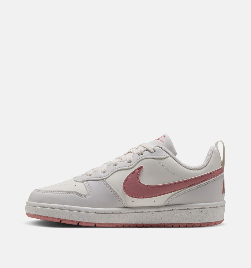 Nike Court Borough Baskets en Blanc/Gris pour filles (381056)