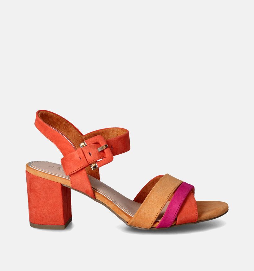 Marco Tozzi Sandales Talon Carré en Orange pour femmes (354223)