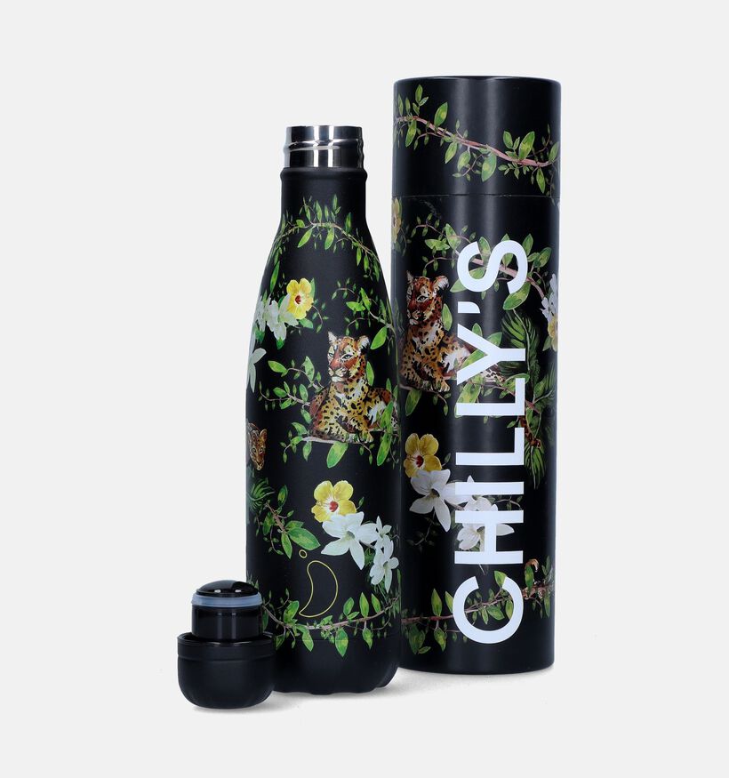 Chilly’s x Tropical Flowering Leopard Groene Drinkfles 500 ml voor dames, heren, meisjes, jongens (343564)