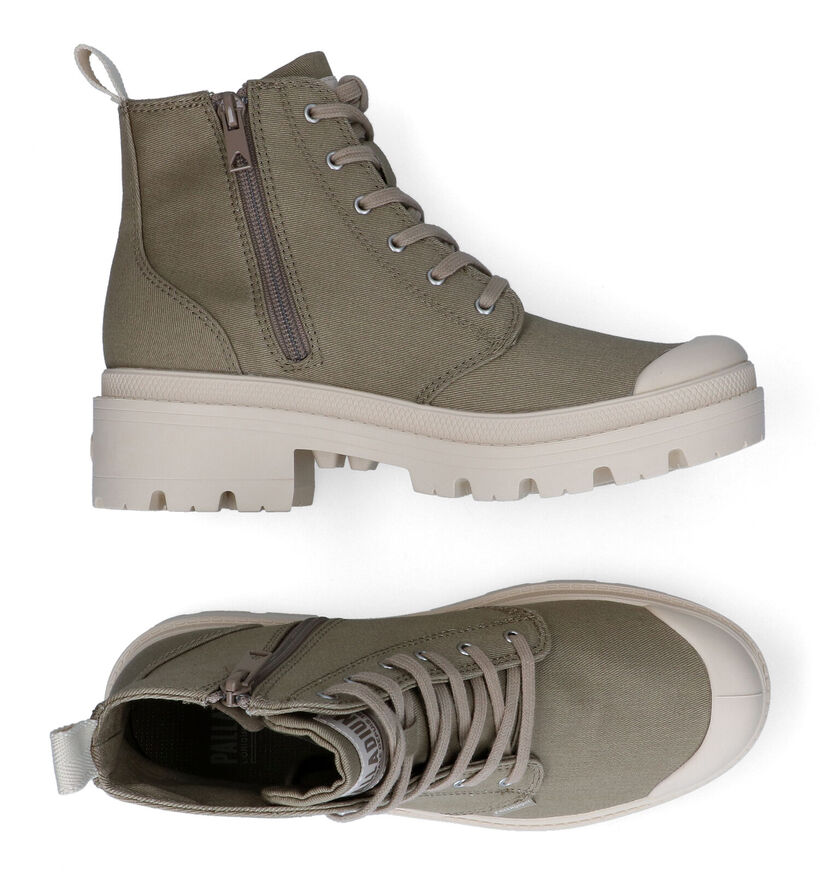Palladium Pallabase Twill Baskets en Gris pour femmes (336484)