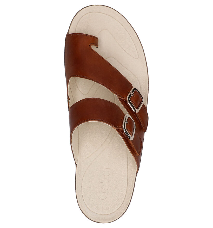 Gabor Best Fitting Cognac Teenslippers in leer (271619)