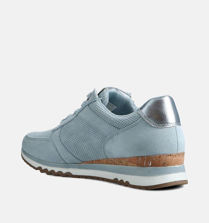 Marco Tozzi Lichtblauwe Veterschoenen voor dames (367947) - geschikt voor steunzolen