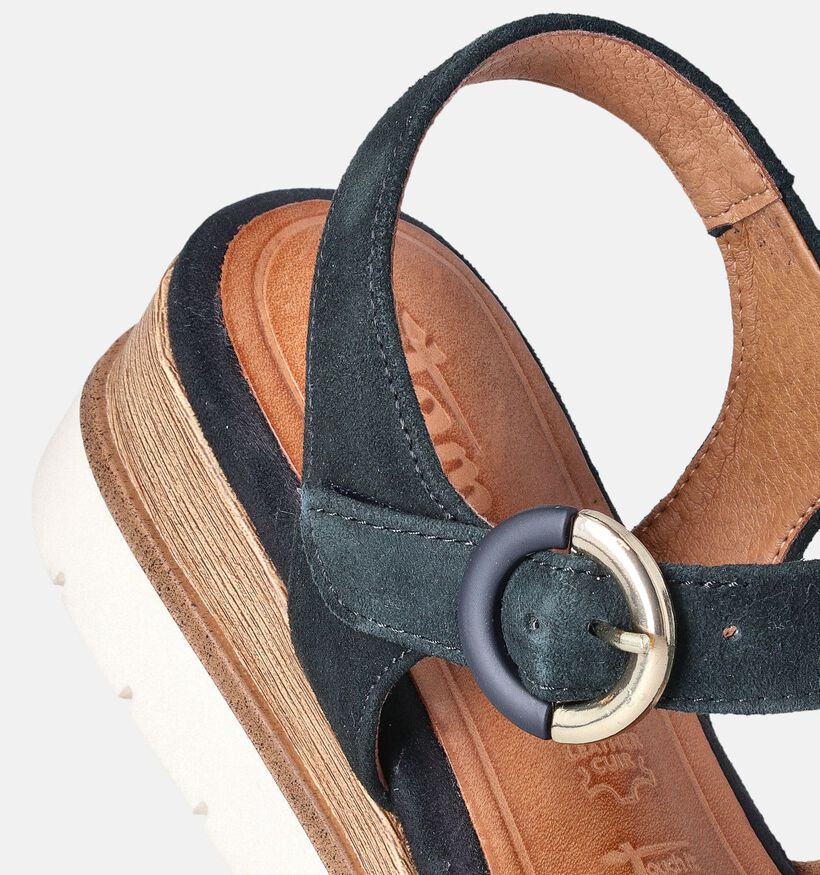 Tamaris Blauwe Sandalen met sleehak voor dames (354305)