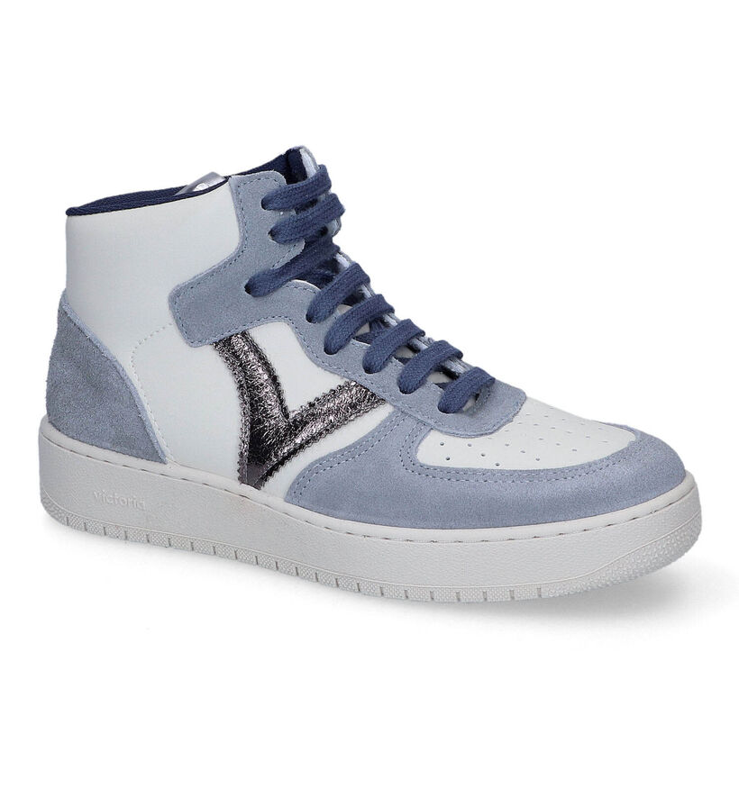 Victoria Baskets montantes en Bleu en cuir (314904)