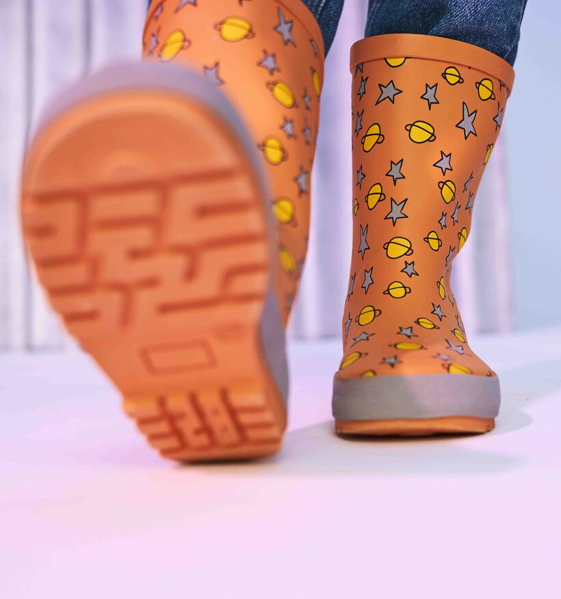 Flashion Designer Bottes de pluie en Orange pour filles (284338) - pour semelles orthopédiques