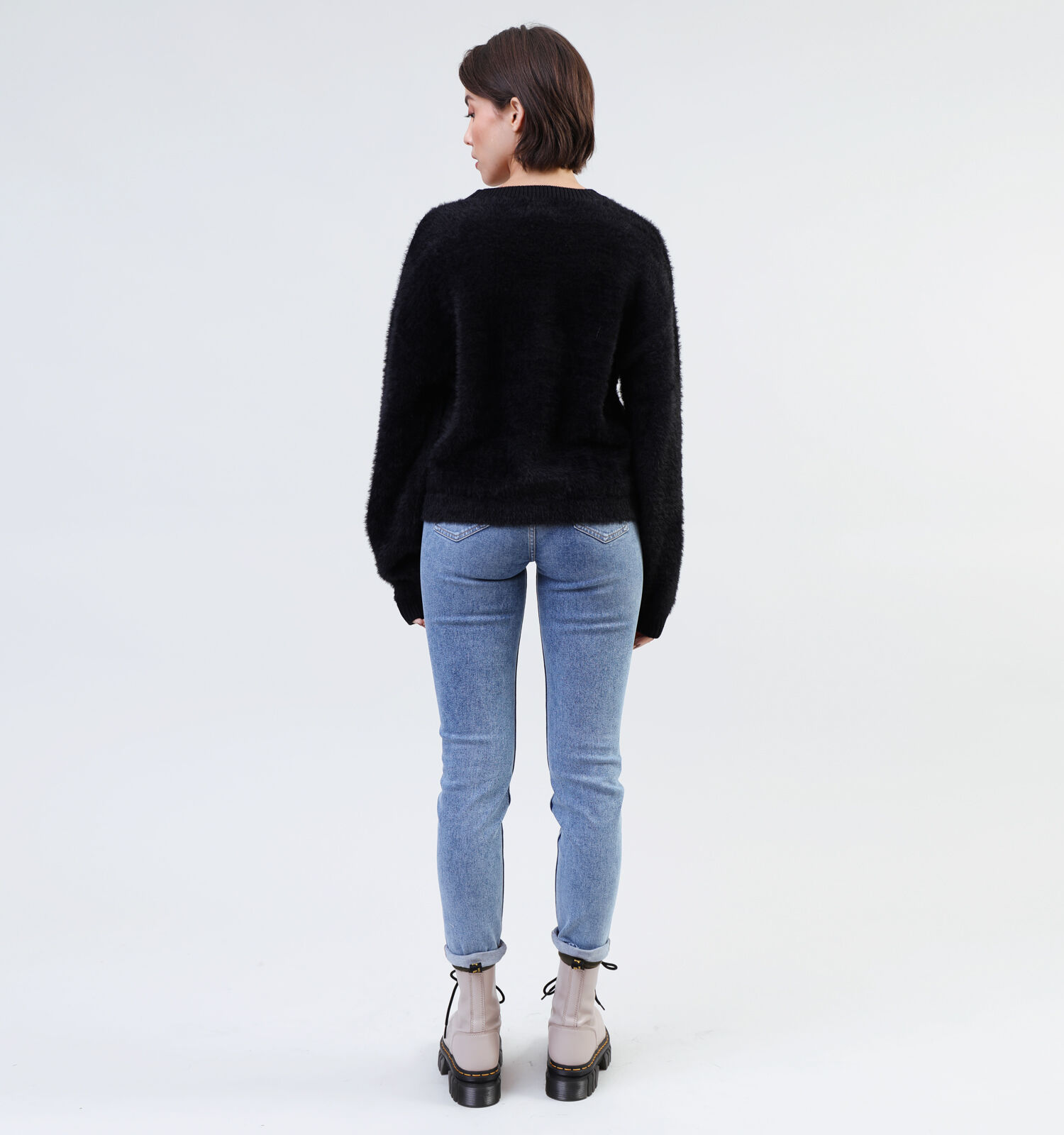 Fluffy trui deals dames zwart