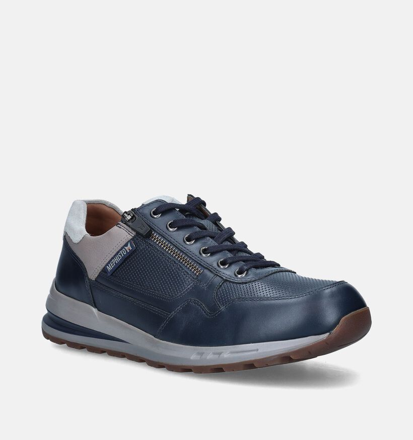 Mephisto Bradley Randy Blauwe Veterschoenen voor heren (355158) - geschikt voor steunzolen