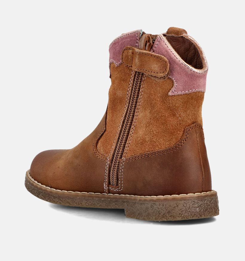 Milo & Mila Cognac Korte Laarzen voor meisjes (376428) - geschikt voor steunzolen