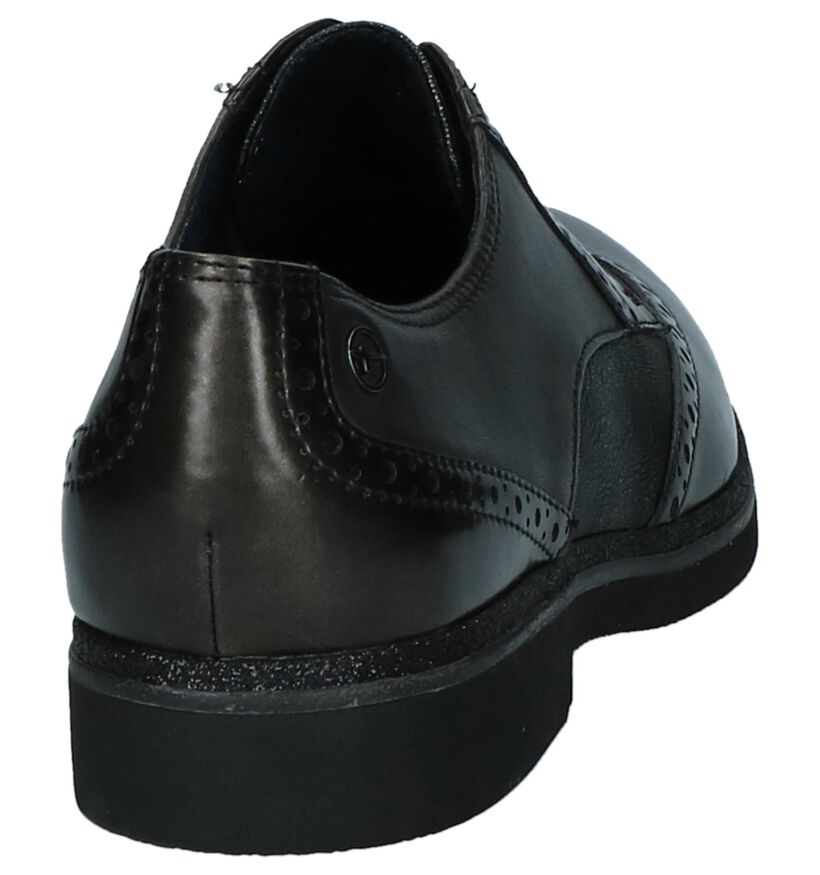 Tamaris TOUCH it Donker Grijze Veterschoenen in lakleer (226772)