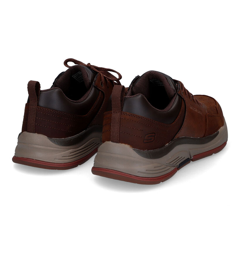 Skechers Benago Treno Relaxed Fit Bruine Veterschoenen in kunstleer (312699)