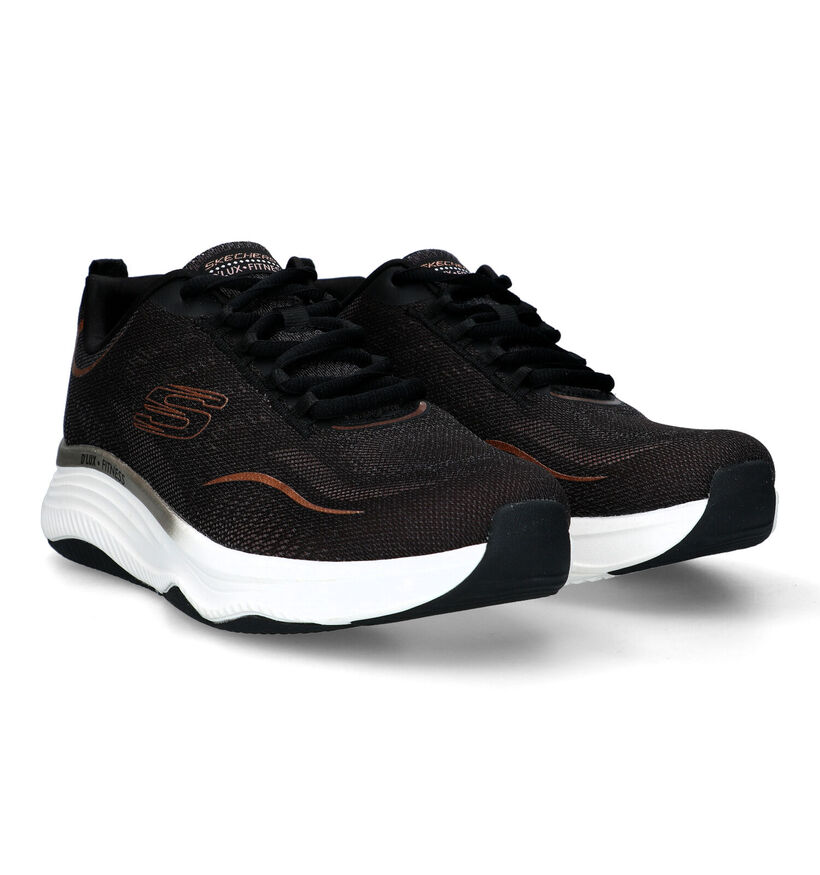 Skechers Relaxed Fit D'Lux Fitness Relaxed Fit Zwarte sneakers voor dames (312795)