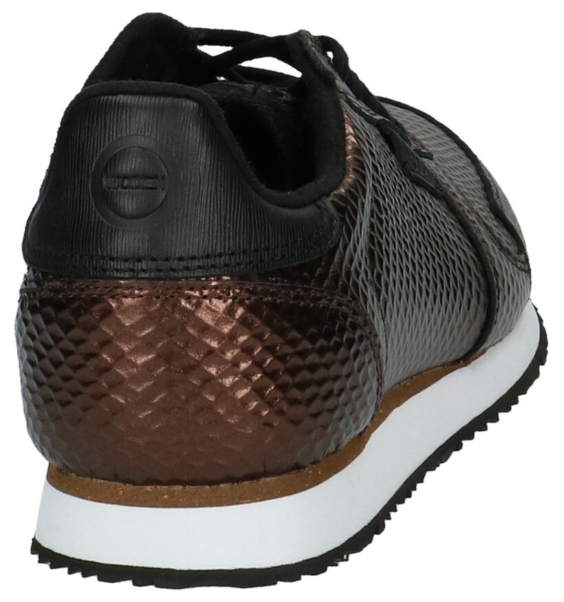 Donker Bruine Metallic Sneaker Woden, , pdp