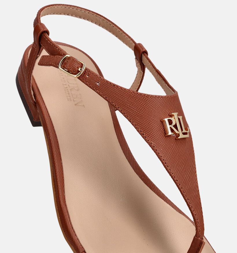 Polo Ralph Lauren Everley 2 Sandales plates en Cognac pour femmes (371995)