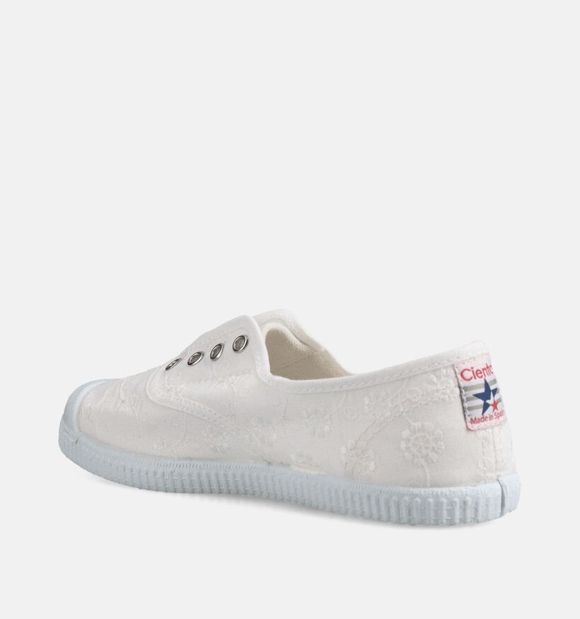 Cienta Baskets Slip-on en Blanc pour filles, gar&ccedil;ons (372151) - pour semelles orthop&eacute;diques